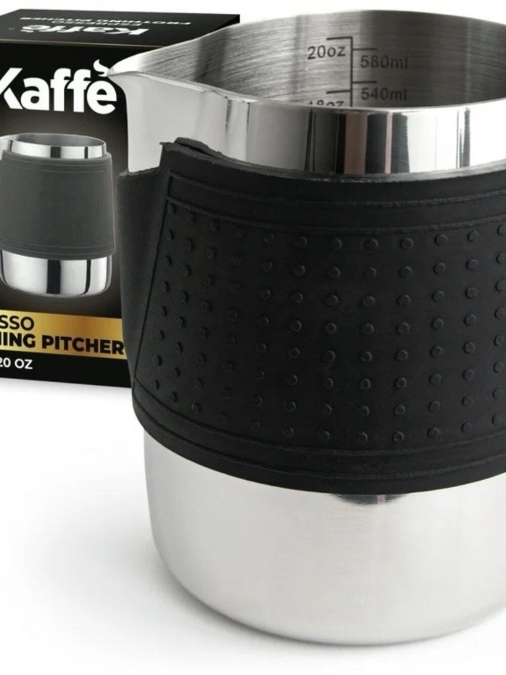 Stainless Steel With Silicone Anti Burn Sleeve Milk Frother Pitcher